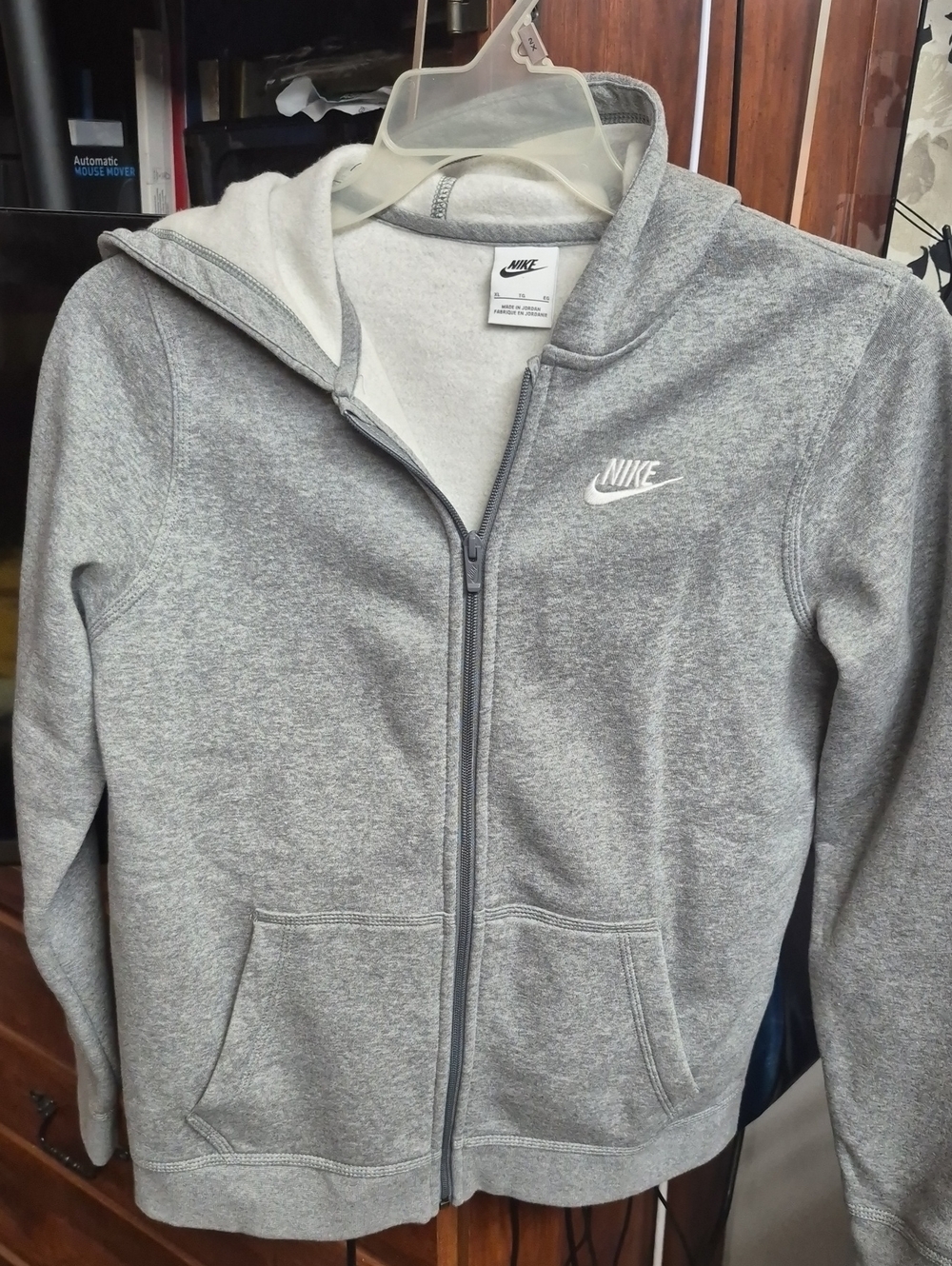 Nike Youth Gray Full-Zip Hooded Sweatshirt